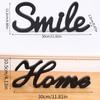 Wood Letter Word Sign Home Smile Unfinished Hanging Sign Home Wall Decoration Craft