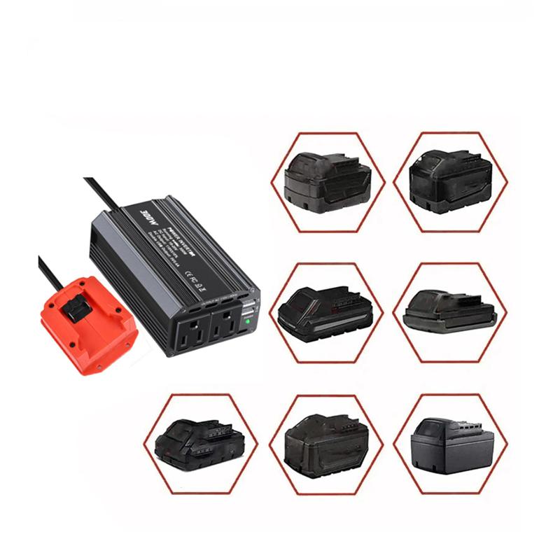 ABUO-300W Car Power Inverter For Li- Battery Outdoor Inverter AC110V/DC20V Power Station Generator