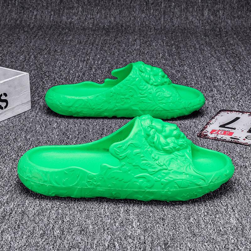 Men's Summer Lion Head Thick Bottom Outer Wear Anti-Slip Wear Resistant Home Indoor EVA Slippers Wholesale Beach Soft Thick Sole