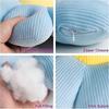 2pcs Daisy Flower Shaped Throw Pillows, Plush Floor Pillow Cushion for Bedroom Sofa Chair Decor (15.7 INCH, White & Blue)