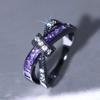 Huitan Bowknot Design Women Ring for Party Daily Fashion Finger Accessories Charming Elegant Jewelry Inlaid Bright Purple CZ