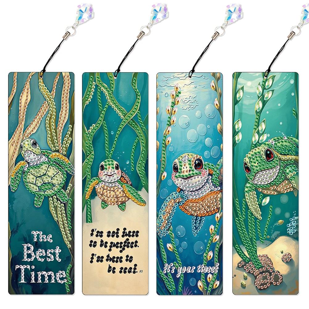 3Pcs Animal Themed DIY Diamond Painting Art Bookmarks Irregular Shaped Diamonds for Readers Home Office Book Decor & Gift Idea