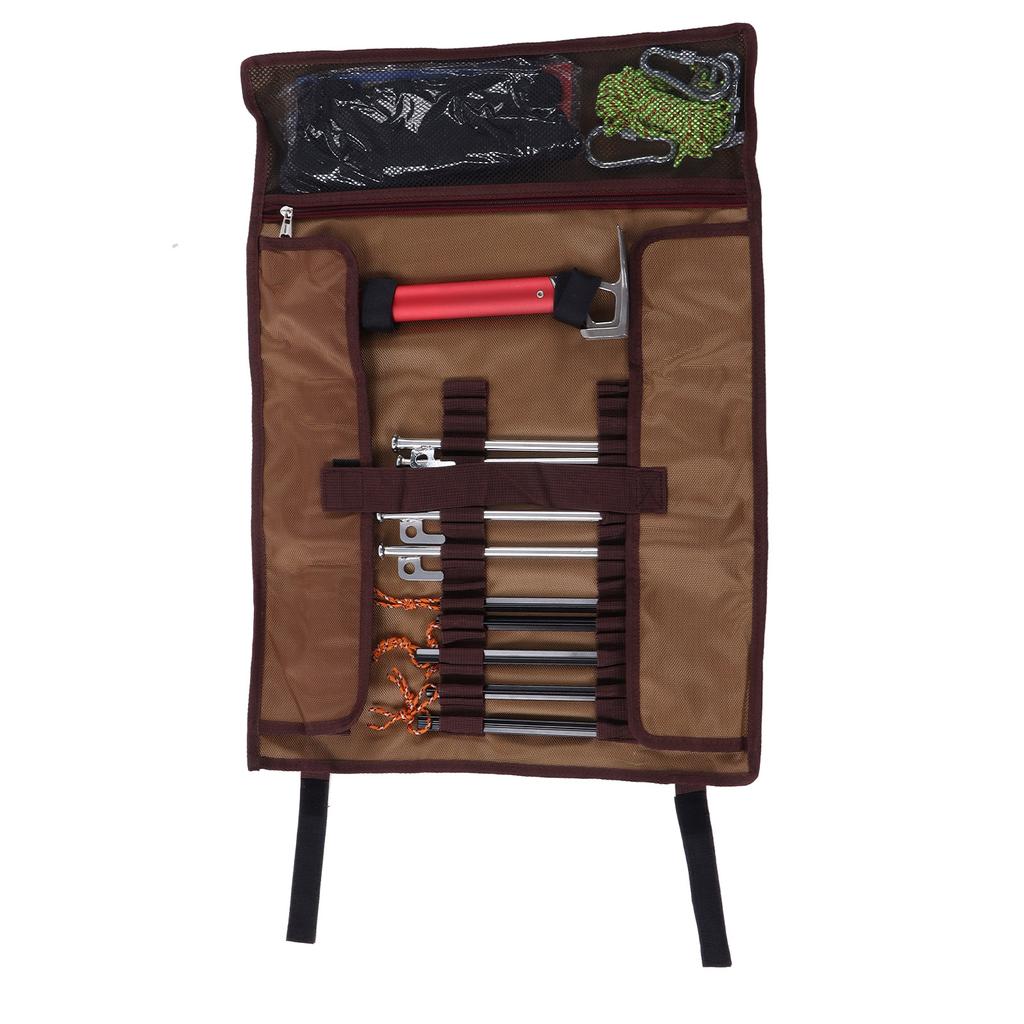 Outdoor Camping Tent Stakes Storage Bag Tent Pegs Nails and Hammer Organizer Holder Case with Stakes Hammer and