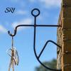 Durable Metal Hanging Hook Stick Man Pendant Weather-Resistant Plant Hanger Creative Aloe Vera Shape Wall for Indoor Outdoor Small Plants Handcrafted