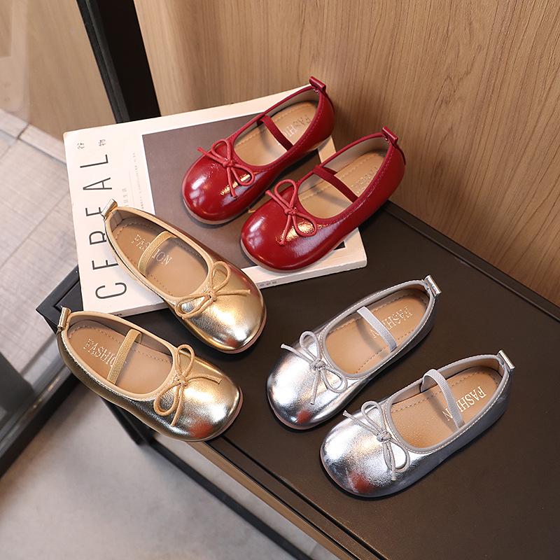 2025 Spring/Autumn Girls' Bow Leather Shoes – Stylish, Comfortable & Versatile