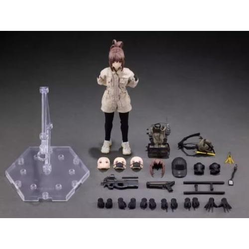 ACHASUKI 1/12 Scale Pocket Art Series, Sixth Edition, PA006 Security Guard Reizei Hisei, Articulated Action Figure, Complete Set Including Body, Head,