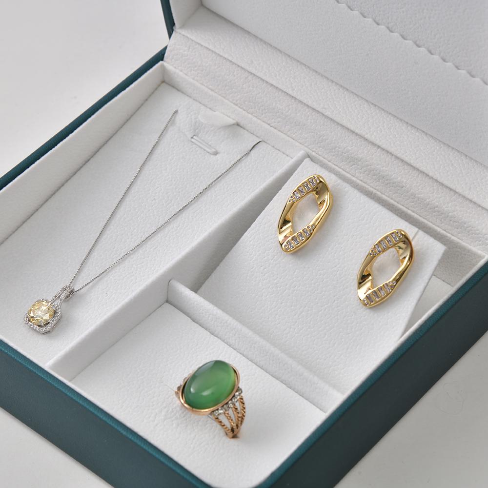 Set Jewellery Box PU Leather Travel Portable Organizer Ring Earrings Necklace Box Three Sets of Jewelry Display Box