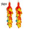 Bird Hanging Toy 2Pcs Parrot Chewing with Metal Ring, Colorful Felt Strips, Small Animal Pet Stress Relief Climbing Activity for Cockatiels