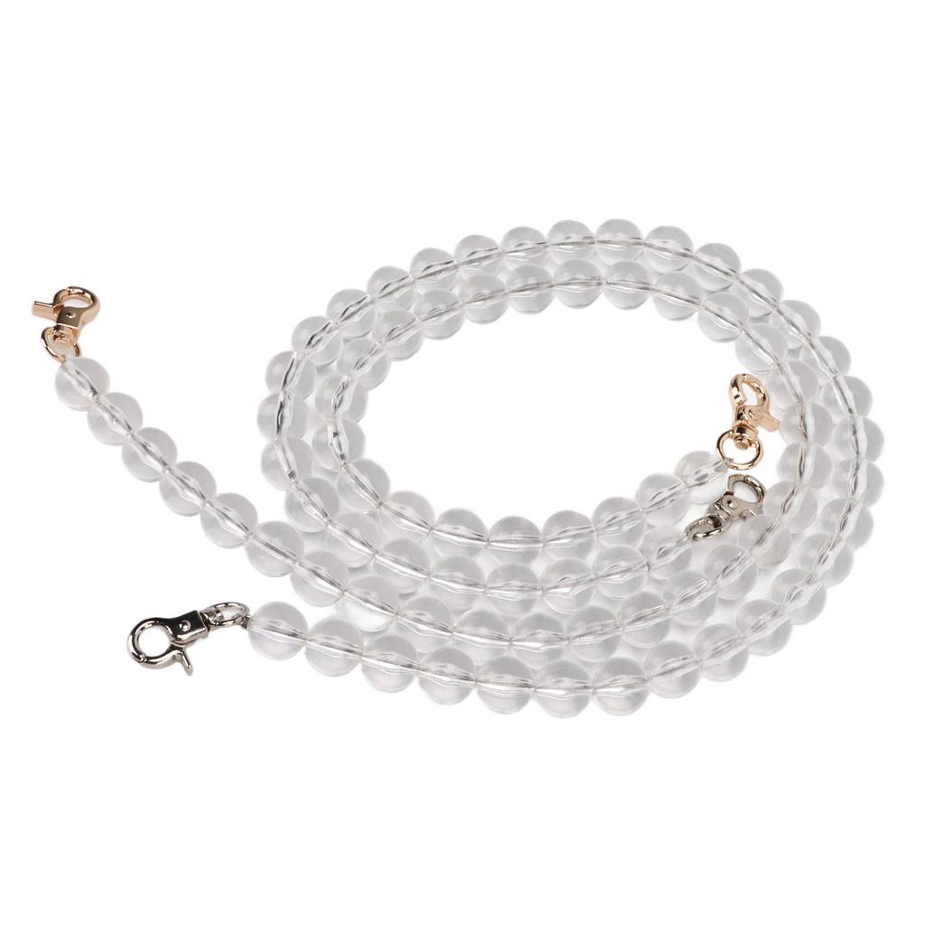 2 Stück Taschenriemen 60cm 24in Austauschbar DIY Acryl Transparent Perlenkette für Handtasche 14mm