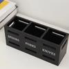 Rectangular Kitchen Utensil Holder 3 Compartment Cutlery Storage Rack  Kitchen Countertop