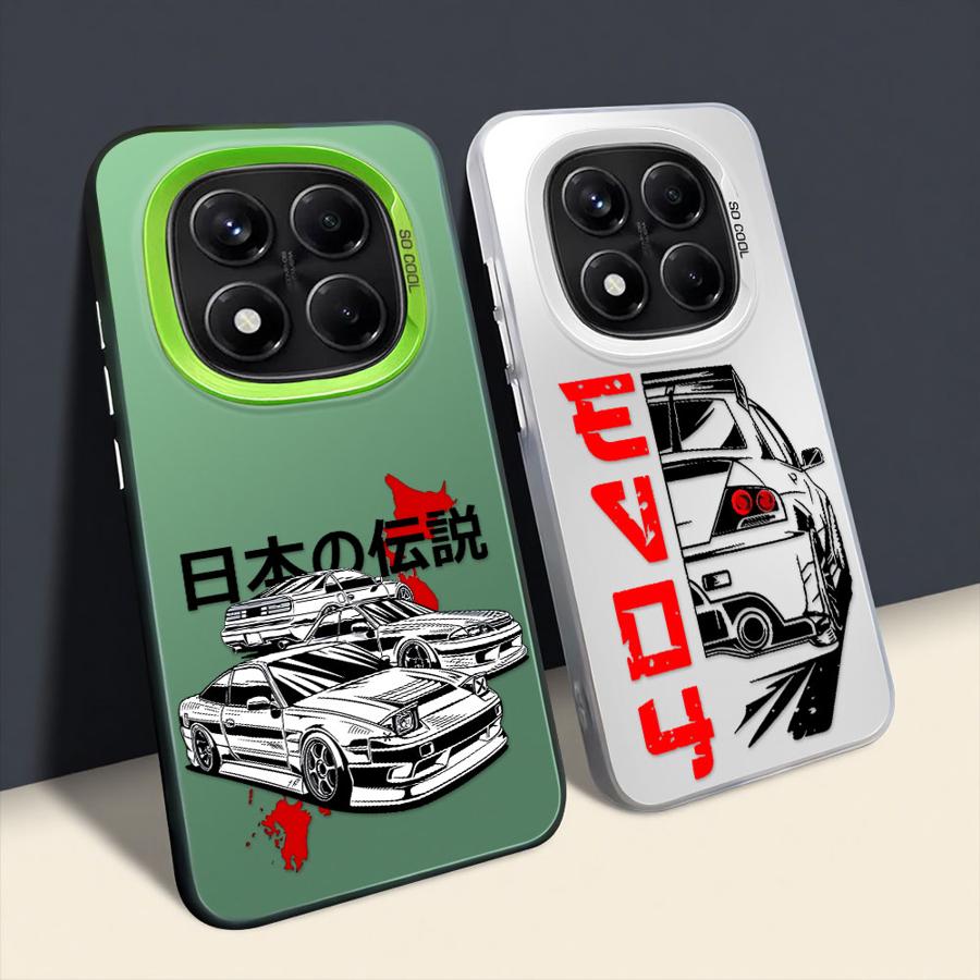 Phone Case for Xiaomi Redmi Note 10s 12 13 14 Pro Plus 11s 10 11 Pro Soft Cover JJapanese JDM Drift Car Red Sun