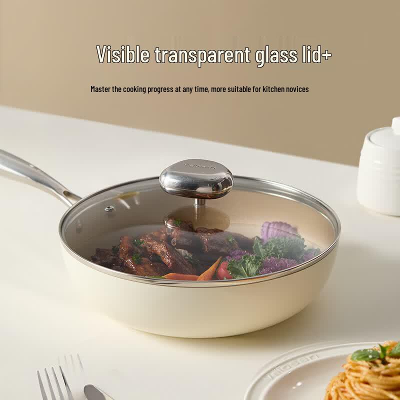 Velosan Pebble Series Non-stick Wok with Glass Lid