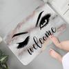 Beauty Theme Welcome Door Mat Marble Print Non-Slip Entryway Rug Modern Glam Home Decor Floor Mat for Front Door Living Room
