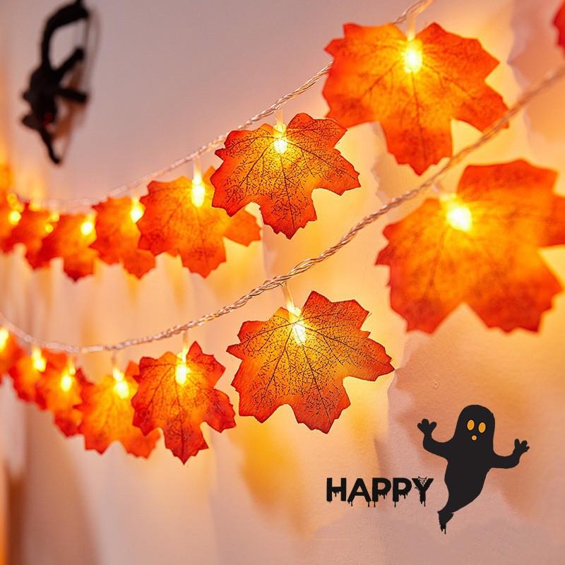 LED Maple Pumpkin String Lights Halloween Christmas Thanksgiving Party Decor