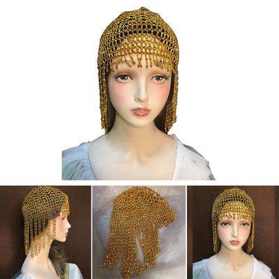 1920-te roky Korálková čiapka Pokrývka hlavy Roaring 20s Brušný tanec Pokrývka hlavy Exotické Kleopatrine pokrývky hlavy na Cosplay Tematické večierky