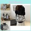 Stylish Canvas Tote Bag For Women College Student Crossbody Bag With Zipper Closure