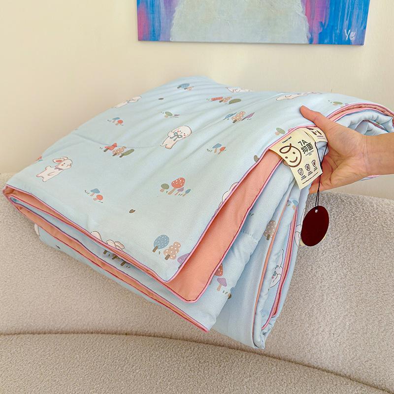 Class A Washed Cotton Double-Layer Gauze Soybean Fiber Summer Quilt – Cool, Airy, Machine Washable, Ideal for Air-Conditioning.