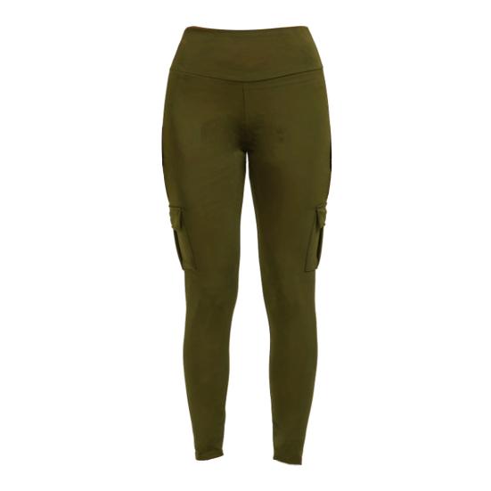 Yousheng Women High Waist Cargo Leggings with Pockets Tummy Control Hip Lifting Yoga Workout Tight Pants Stretch Body Shaping Skinny Trousers