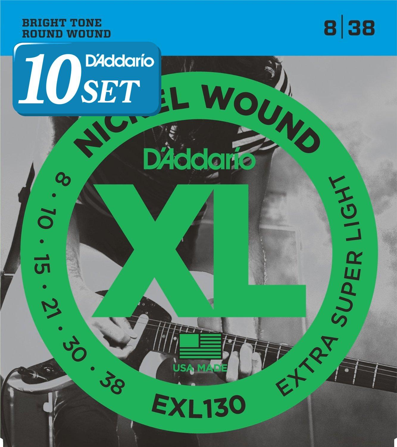 

Струны для электрогитары D Addario, никель, сверхлегкие, .008-.038 EXL130 x 10, комплект, оригинальный отечественный продукт]