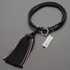 Buddhist Altar Shop Takita Shoten Prayer Beads Soto Zen Formal Prayer Beads Black Onyx Cherry Blossom Carving 8 Inches Pure Silk Tassel with Head