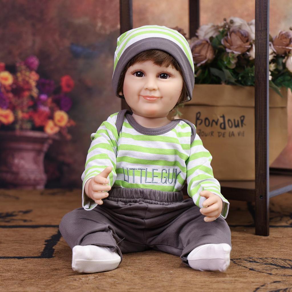 KEIUMI 22 Inch Reborn Baby Doll Full Silicone Vinyl Realistic Skin Newborn Boy Toy Children Birthday Gift