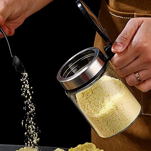 Huiyu Salt and Sugar Containers, Spice Bottles, 300ml, Set of 3