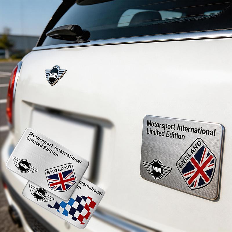 BGA1 Aluminum Car Emblem Badge Auto Logo Accessory For MINI JCW Cabrio Cooper Countryman Aceman Clubman Coupe Paceman Roadster F57