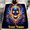 Customize  Name  Blanket Super Mythological Skull Pattern Warm Soft Blankets Home Travel And Comfortable B