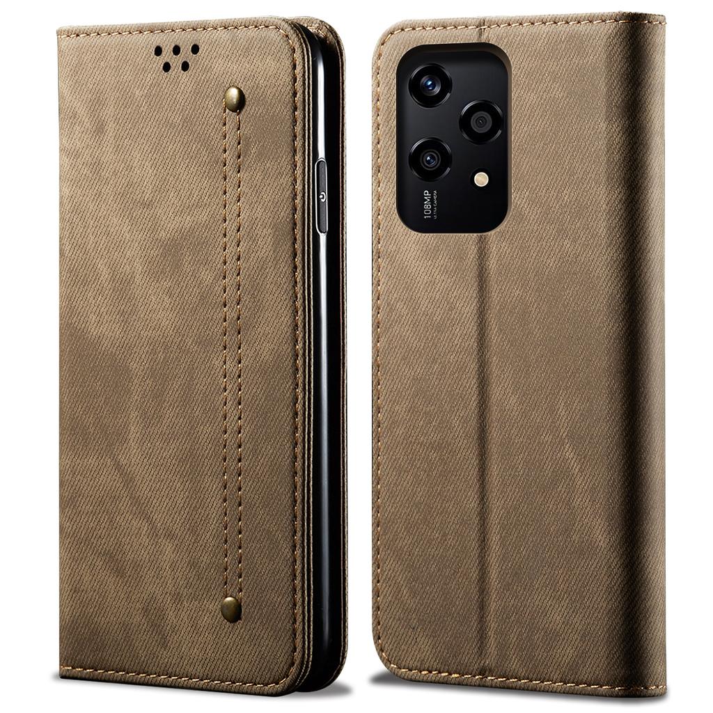 For Honor 200 Lite Case Jeans Cloth Texture Leather Phone Cover with TPU Inner Shell