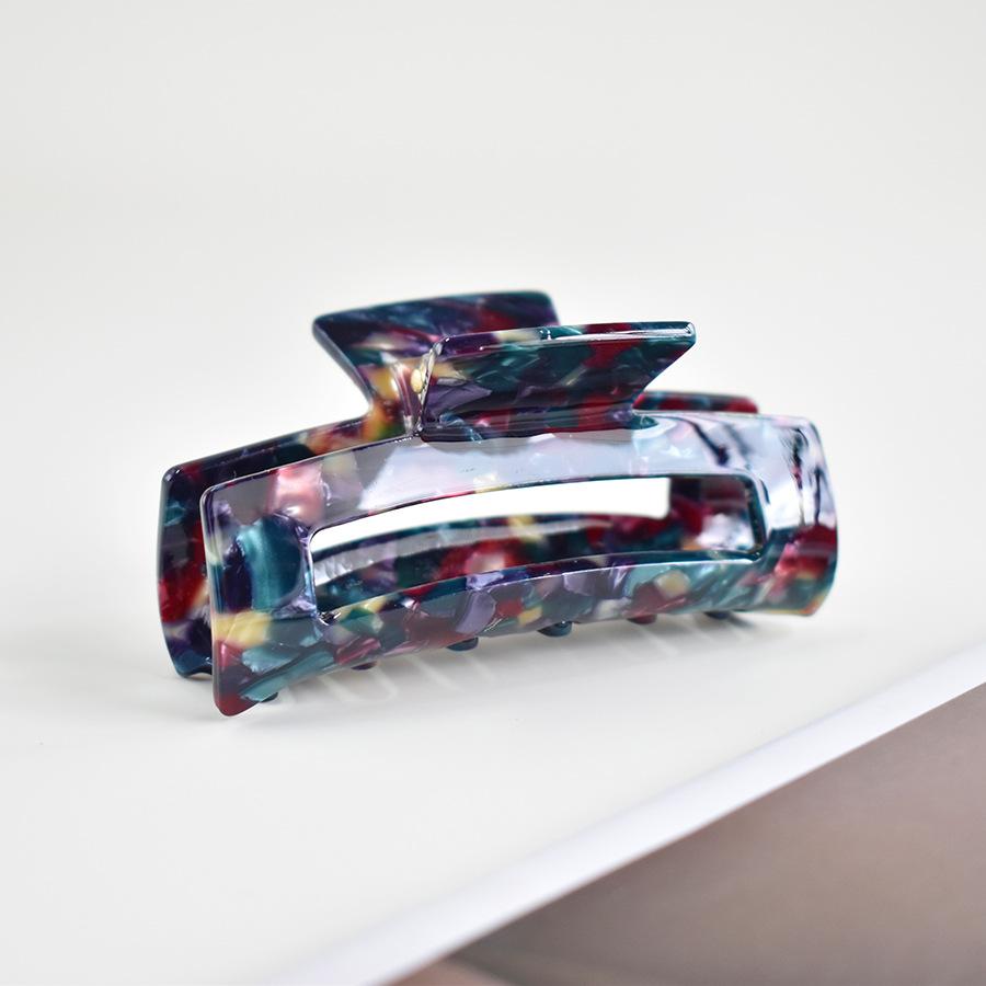 Fashion Hair Clips for Women Elegance Colorful Rectangle Hollow Out Acetate 8cm Claw Clip Girls Hair Claw Hair Accessories New