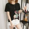 Women's short-sleeved t-shirt women's summer new Korean version cartoon student crew-neck bottoming shirt