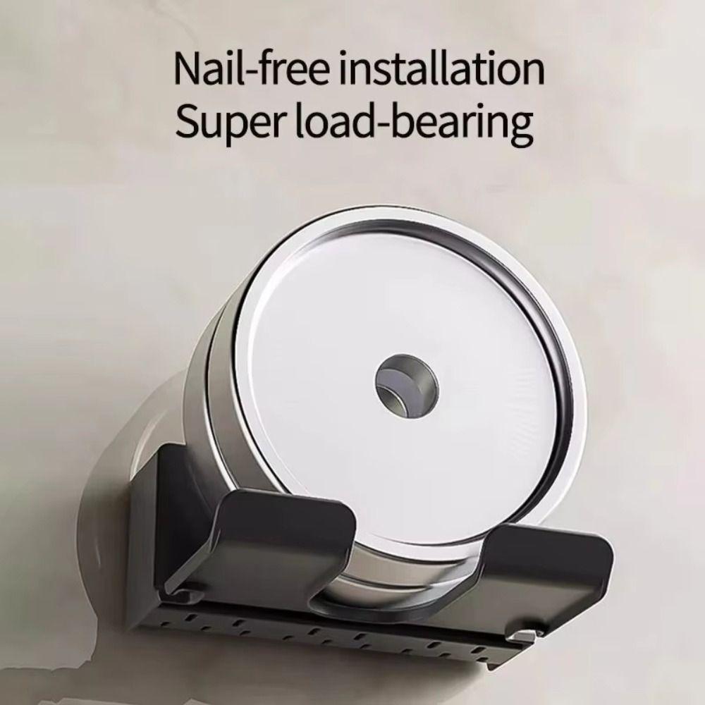 Durable Wall Mounted Hair Dryer Holder Self-adhesive Universal Hair Dryer Storage Rack with Compartments Straightener Stand