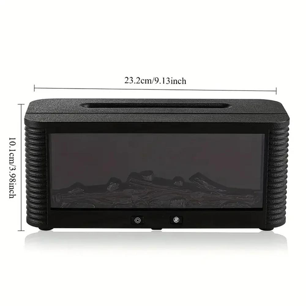 300ml Air Humidifier & Aroma Diffuser with Essential Oils, 7 Color Changing LED Night Light, Large Flame Effect, Remote Control,