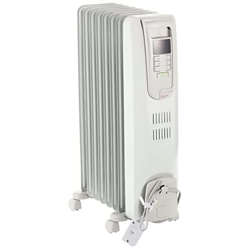 De'Longhi Oil Heater Digital Radiant KHD410812-GC Electric Zero Wind Heater Quiet,  Surface Temperature Approx. 80°C, No Refueling Required