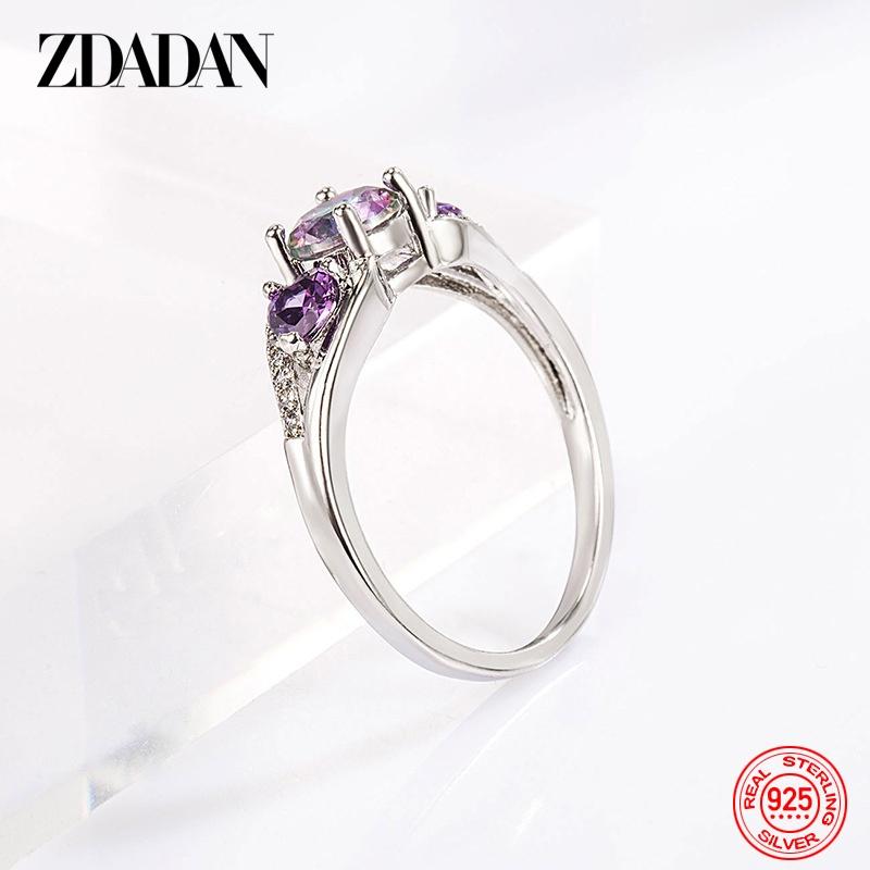 925 Sterling Silber Herz Zirkon Ring für Damen Mode Schmuck Accessoires Geschenk