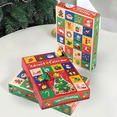 5 STÜCK Geschenkverpackung Niedliche Weihnachts-Countdown-Verpackungsboxen Adventskalender Cartoon-Muster Überraschungs-Süßigkeitstüte Lustiges Weihnachten