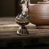 Lotus Flower Incense Burner Buddhism Buddha Holder Brass Mini Sandalwood Censer Metal Craft Home Decoration