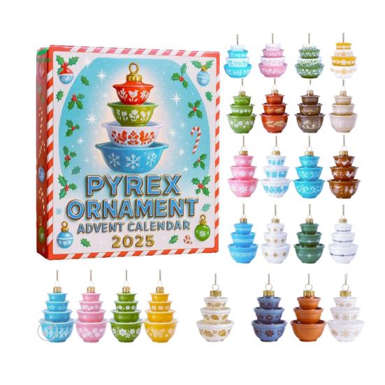 Vánoční adventní kalendář z mořského skla Ručně vyrobené mini stromečky s 24 přívěsky s oceánskou tématikou Sváteční odpočítávací dekorace