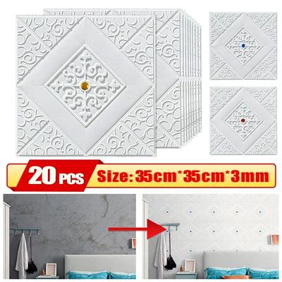 20 ks Samolepka na zeď 3D Tapeta Samolepicí Odlep a nalep Pěnový panel na zeď pro ložnici Obývací pokoj Dětský pokoj Domácí dekorace