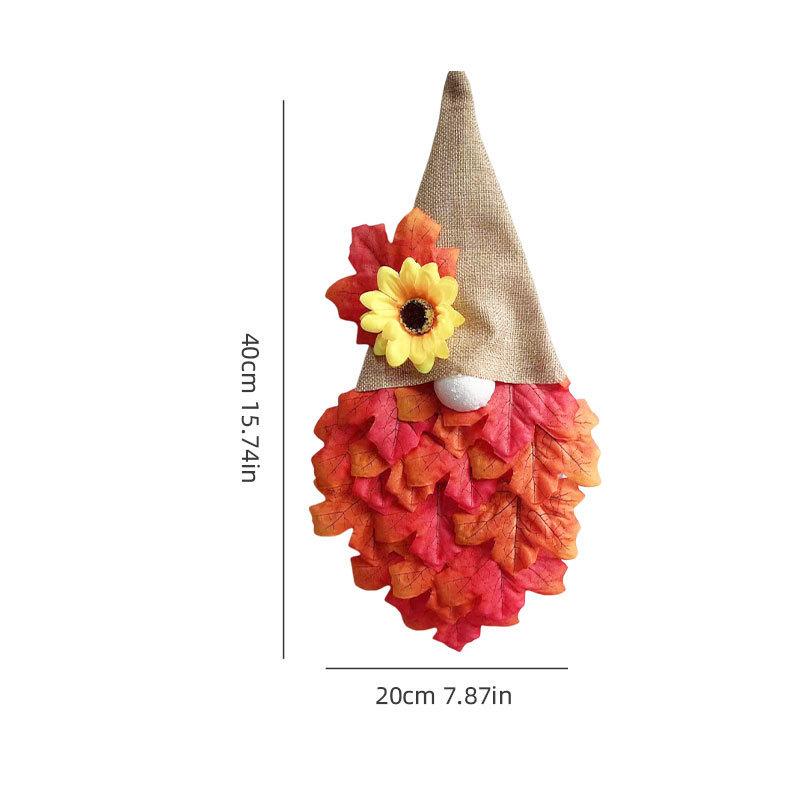 

Autumn Thanksgiving Faceless Doll Decoration Wall Hanging Fabric Autumn Maple Leaf Hanging Decoration красный