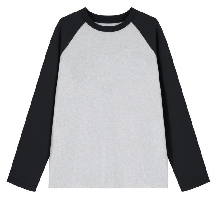 Women's Panda Cute Color Block Raglan Sleeve T-Shirt - Spring/Autumn Loose Fit, Cotton Layered Top
