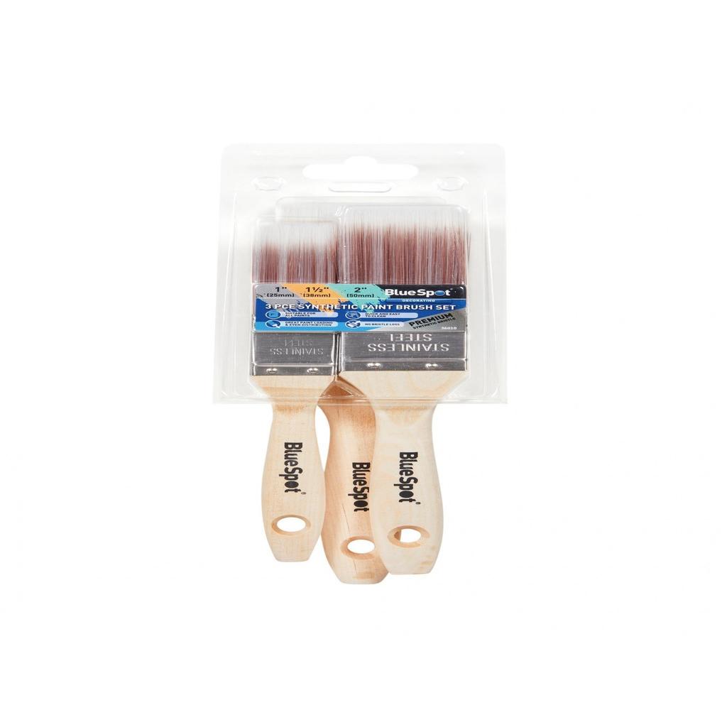 Bluespot Tools Synthetic Paint Brush Set, 3 Piece