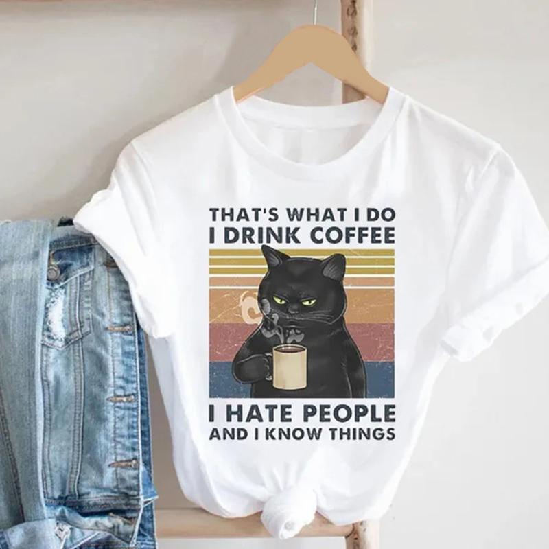 Mode Frauen Rose Kätzchen T Hemd Lustige Casual Oansatz Kurzen Ärmeln T-shirt Sommer Weibliche T-shirt