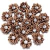 20pcs 4cm Mini Satin Ribbon Flowers Colorful Rhinestone Handmade Flowers For DIY Clothing Sewing Headwear Decoration Accessories