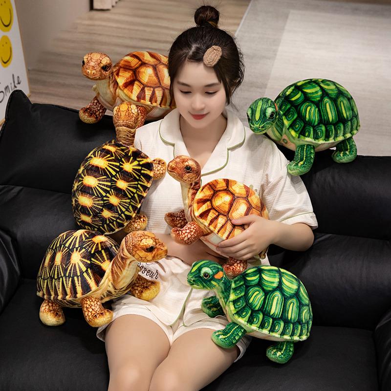 Bai Fen Bai Dolls And Toys Green Simulated Turtle Doll Plush Toy Turtle Doll Children's Soothing Doll Birthday Gift