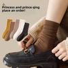 Sock Children's Spring-autumn Plain-colored Mid-calf Socks, Autumn and Winter White Boneless Long Socks, Pile Socks
