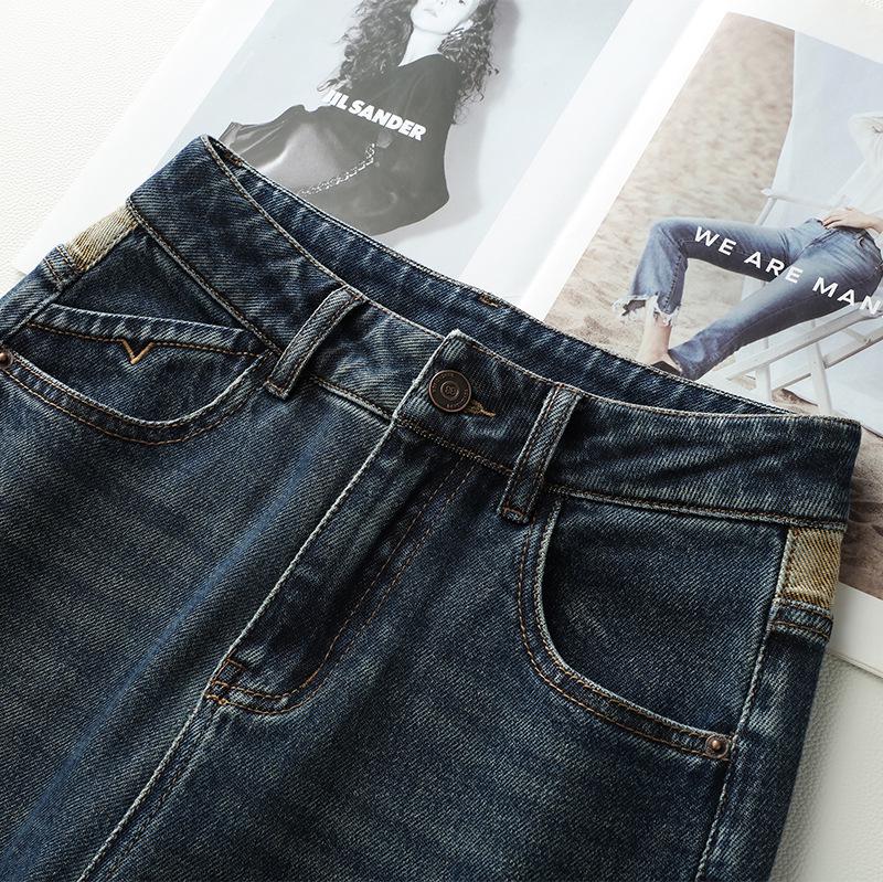 Women's High Waist Wide Leg Retro Jeans - Spring Casual, Loose, and Floor-Length.