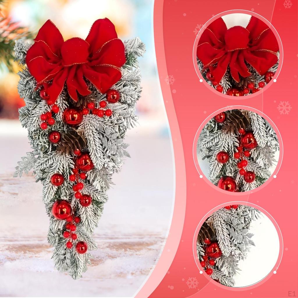 Artificial Wreath Christmas Swag Decoration Wall Hanging Ornament
