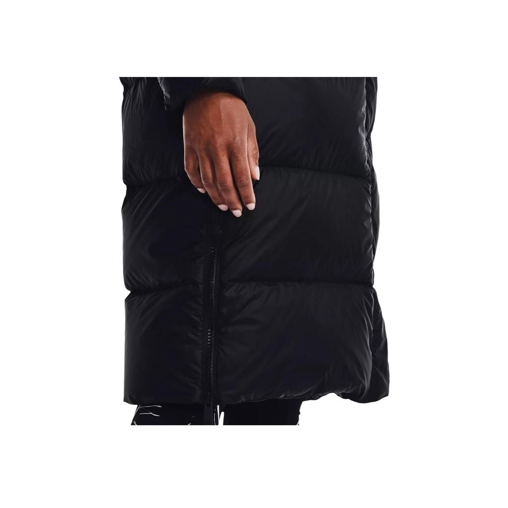 Under Armour Long Down Jacket With Logo Print Women Outerwear Black 1373458-001