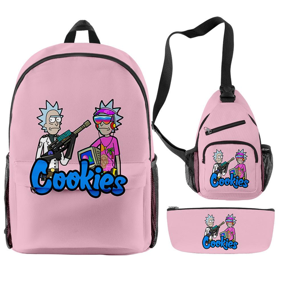 Cook 3D Printing Large Capacity Multifunctional Male And Female Versatile Backpack Student Bag Three-Piece Set